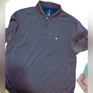 Pink/Navy Stripe Southern Shirt Co Performance Polo M